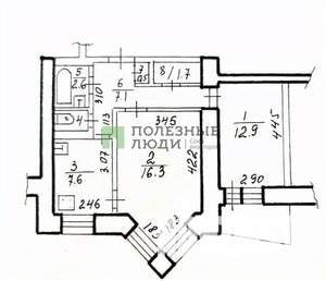 2-к квартира, вторичка, 53м2, 3/13 этаж