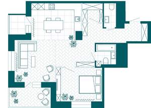 1-к квартира, вторичка, 75м2, 8/23 этаж