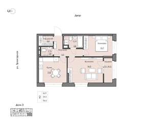 2-к квартира, вторичка, 57м2, 10/20 этаж