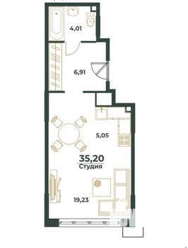 1-к квартира, вторичка, 35м2, 4/24 этаж