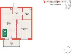 1-к квартира, вторичка, 36м2, 9/12 этаж