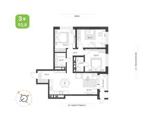 3-к квартира, вторичка, 94м2, 20/24 этаж
