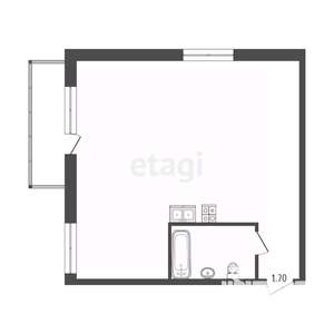 Студия квартира, вторичка, 30м2, 4/4 этаж