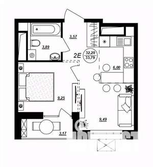 2-к квартира, вторичка, 34м2, 11/17 этаж