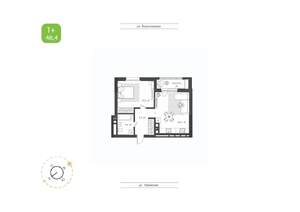 1-к квартира, вторичка, 48м2, 11/17 этаж