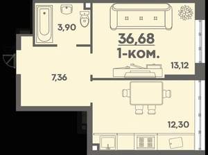 1-к квартира, вторичка, 34м2, 3/24 этаж