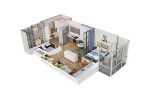 1-к квартира, вторичка, 51м2, 16/17 этаж