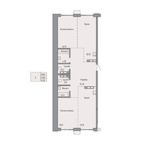 2-к квартира, строящийся дом, 111м2, 23/23 этаж
