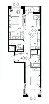 3-к квартира, строящийся дом, 71м2, 5/17 этаж