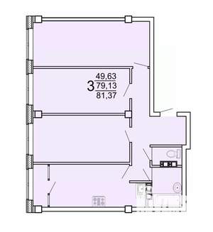 3-к квартира, строящийся дом, 84м2, 25/25 этаж