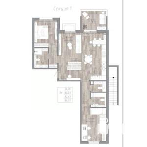 3-к квартира, строящийся дом, 83м2, 1/4 этаж