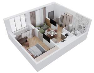 1-к квартира, вторичка, 44м2, 1/9 этаж