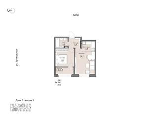 1-к квартира, вторичка, 37м2, 2/9 этаж
