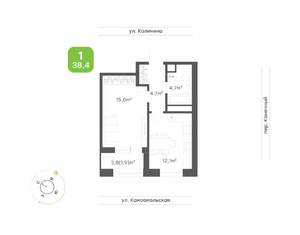 1-к квартира, вторичка, 38м2, 7/24 этаж