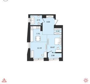 2-к квартира, вторичка, 48м2, 10/18 этаж