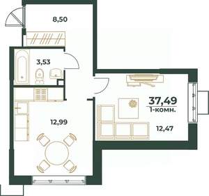 1-к квартира, вторичка, 37м2, 14/24 этаж