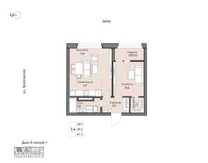 1-к квартира, вторичка, 41м2, 15/16 этаж