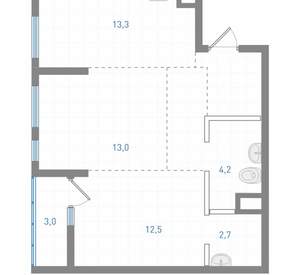 2-к квартира, вторичка, 56м2, 2/25 этаж