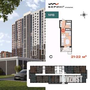 1-к квартира, вторичка, 22м2, 7/23 этаж