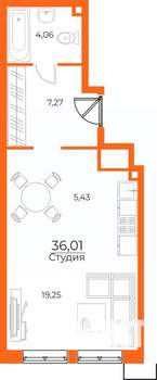 Студия квартира, вторичка, 36м2, 2/10 этаж