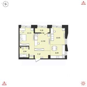 3-к квартира, вторичка, 58м2, 16/16 этаж