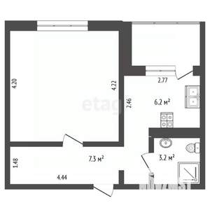 1-к квартира, вторичка, 35м2, 9/9 этаж