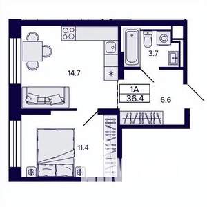 1-к квартира, вторичка, 36м2, 8/30 этаж