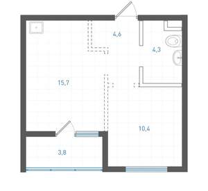 1-к квартира, вторичка, 37м2, 3/25 этаж