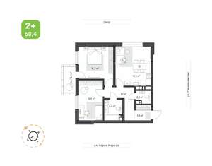 2-к квартира, вторичка, 68м2, 21/24 этаж