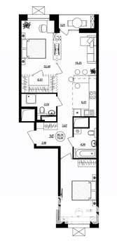 3-к квартира, вторичка, 71м2, 4/17 этаж