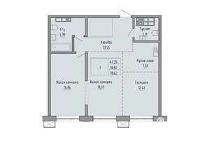 3-к квартира, строящийся дом, 80м2, 17/23 этаж