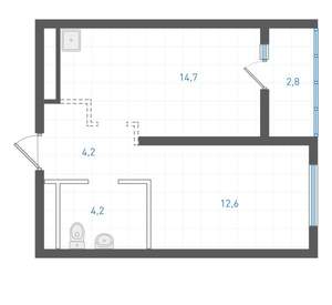 1-к квартира, вторичка, 37м2, 15/25 этаж