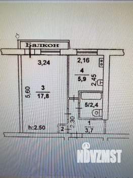 1-к квартира, вторичка, 31м2, 4/5 этаж