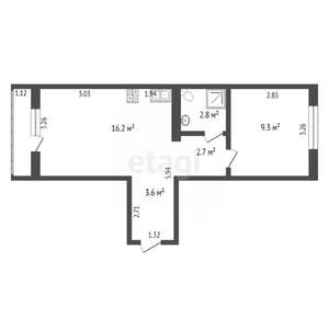 2-к квартира, вторичка, 36м2, 1/3 этаж