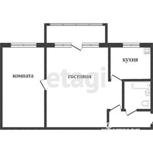 2-к квартира, вторичка, 46м2, 4/5 этаж