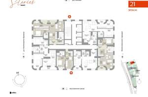 2-к квартира, вторичка, 38м2, 21/22 этаж