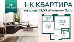 1-к квартира, вторичка, 33м2, 17/20 этаж