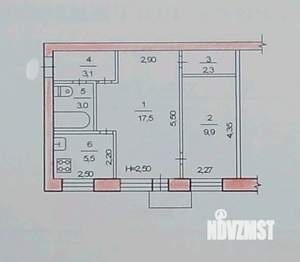 2-к квартира, вторичка, 41м2, 5/5 этаж