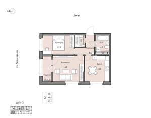 2-к квартира, вторичка, 51м2, 8/20 этаж