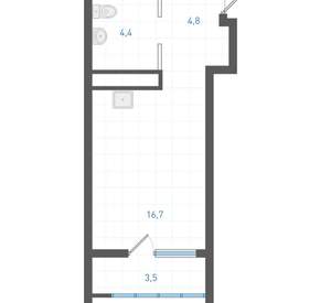 Студия квартира, вторичка, 28м2, 19/25 этаж