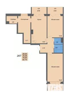 2-к квартира, строящийся дом, 83м2, 10/10 этаж