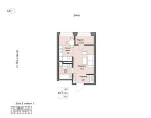 1-к квартира, вторичка, 26м2, 8/9 этаж