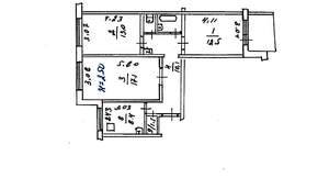 3-к квартира, вторичка, 66м2, 5/9 этаж