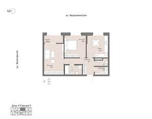2-к квартира, вторичка, 58м2, 7/9 этаж