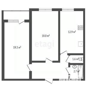 2-к квартира, вторичка, 52м2, 8/10 этаж