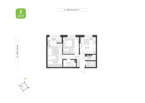 2-к квартира, вторичка, 58м2, 8/9 этаж