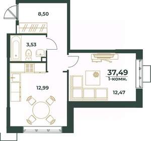 1-к квартира, вторичка, 37м2, 10/24 этаж