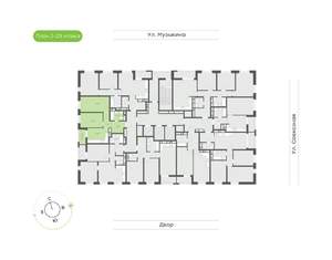 2-к квартира, вторичка, 54м2, 23/23 этаж