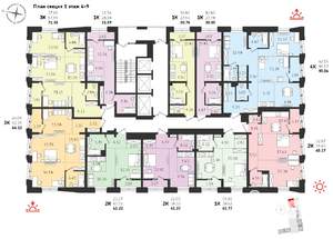 2-к квартира, вторичка, 60м2, 4/19 этаж