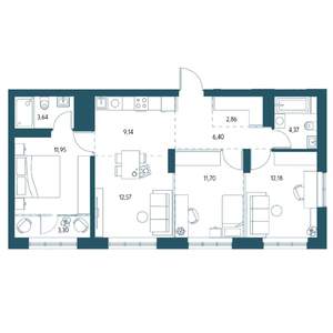 3-к квартира, вторичка, 76м2, 21/25 этаж